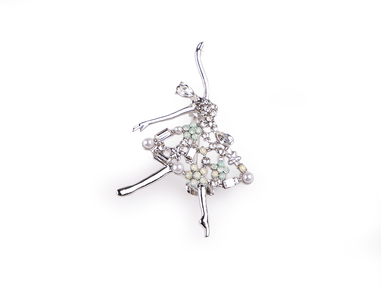Broșă balerină cu strasuri - Cristal ab (1 Bucată)
