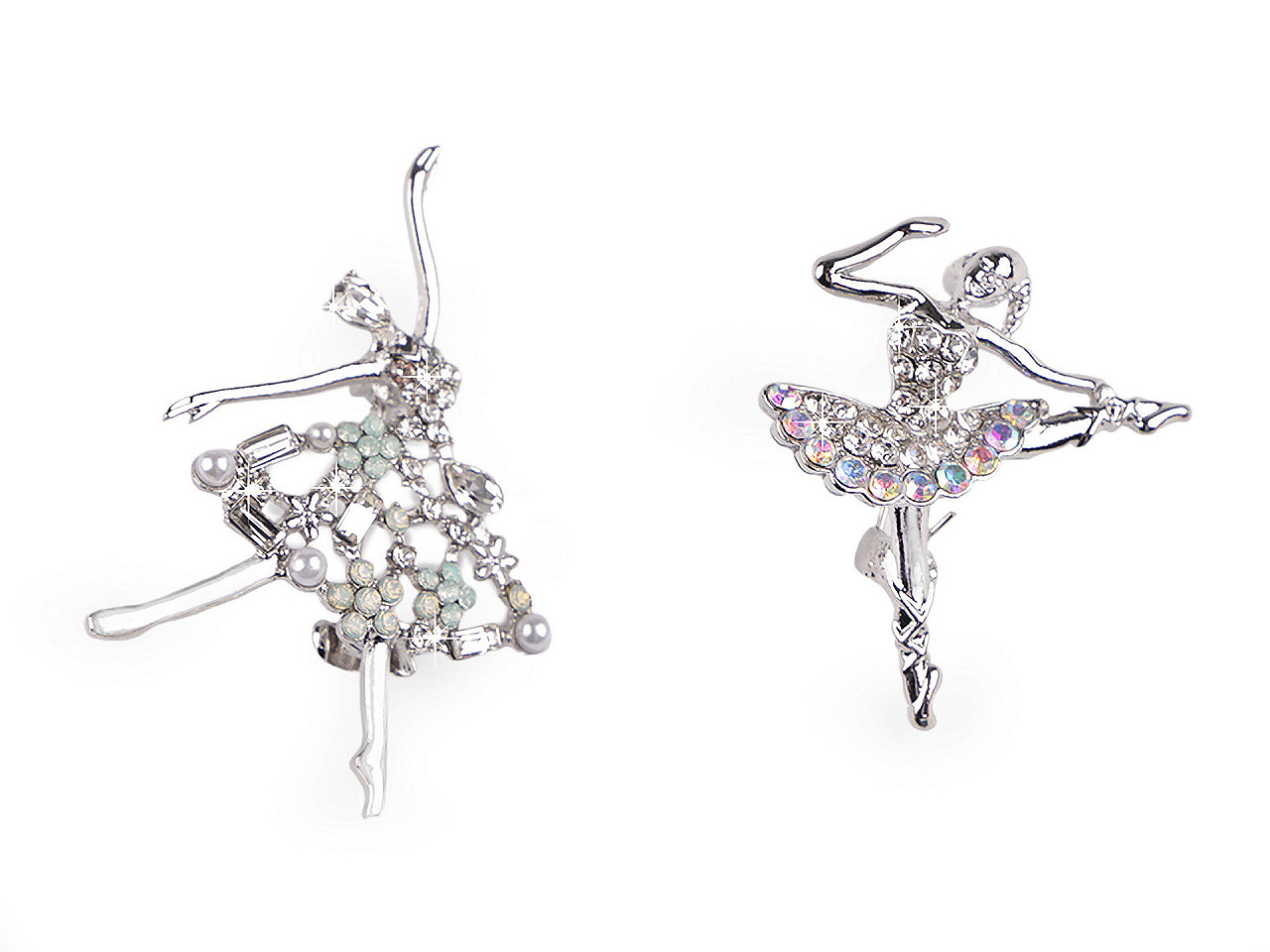 Broșă balerină cu strasuri - Cristal ab (1 Bucată)