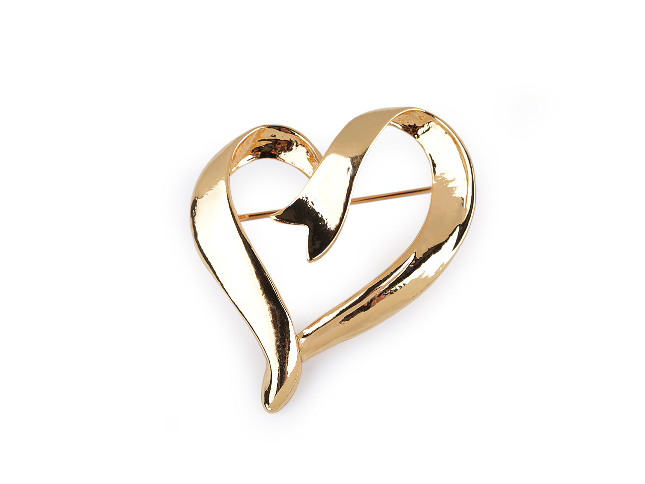 Brosa inima - Auriu deschis (1 Bucată)