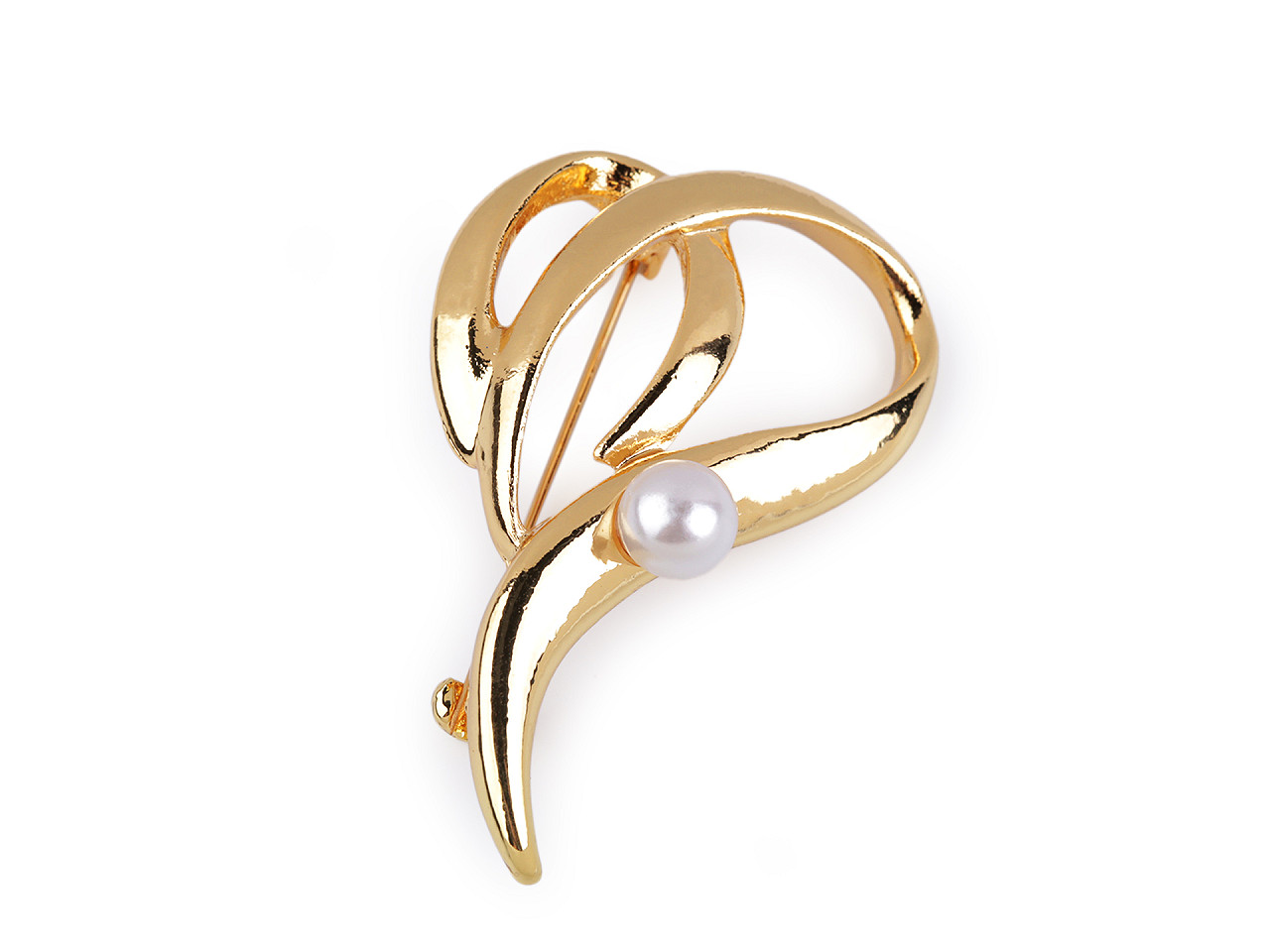 Brosa inima - Auriu deschis (1 Bucată)