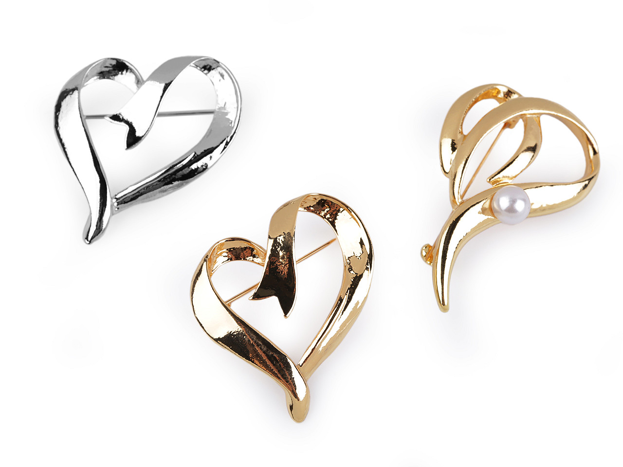 Brosa inima - Auriu deschis (1 Bucată)