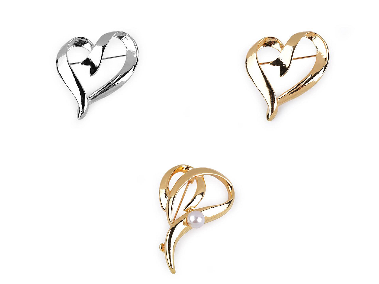 Brosa inima - Auriu deschis (1 Bucată)