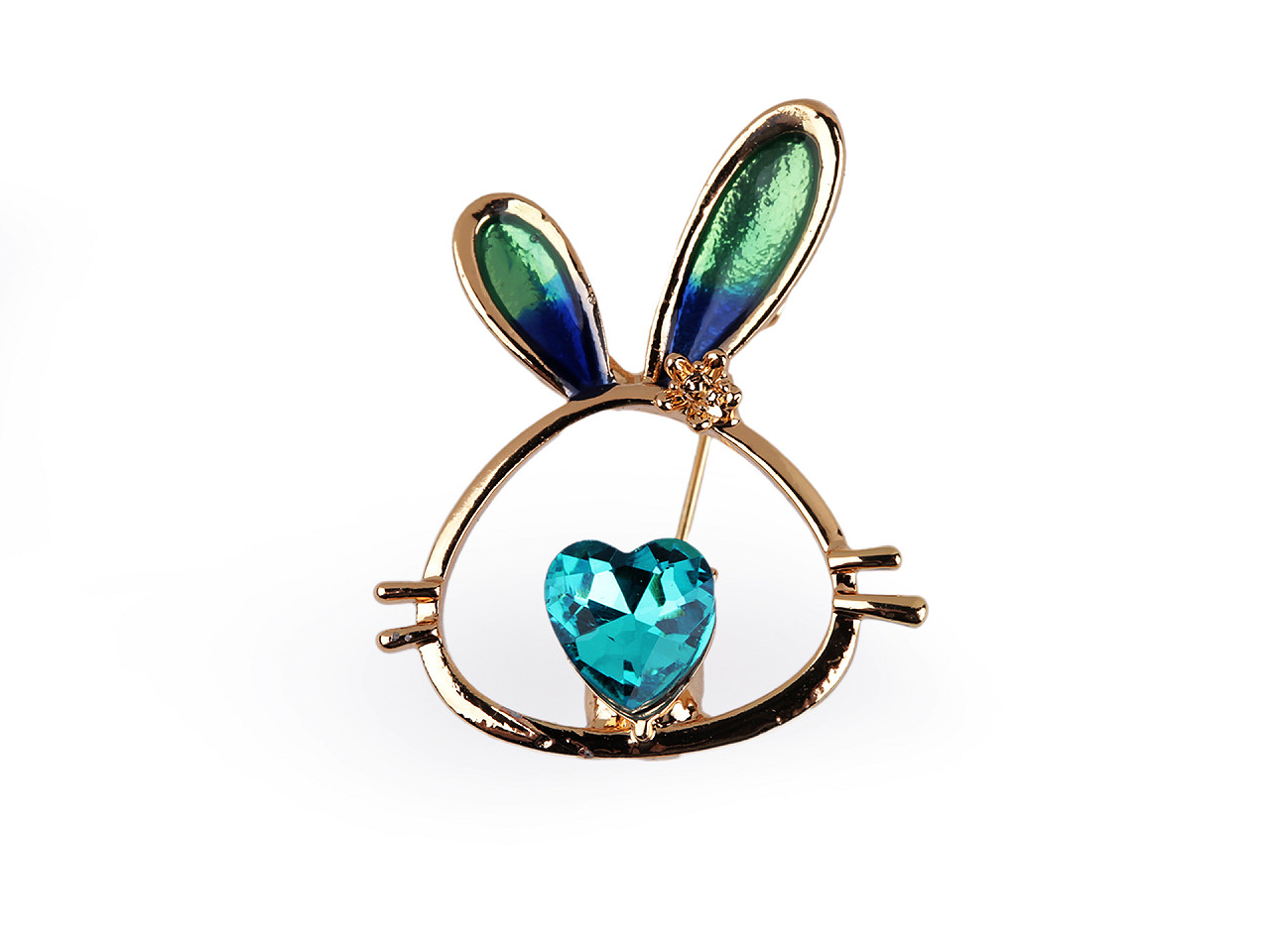 Broșă iepuraș cu strasuri - Rose (1 Bucată)