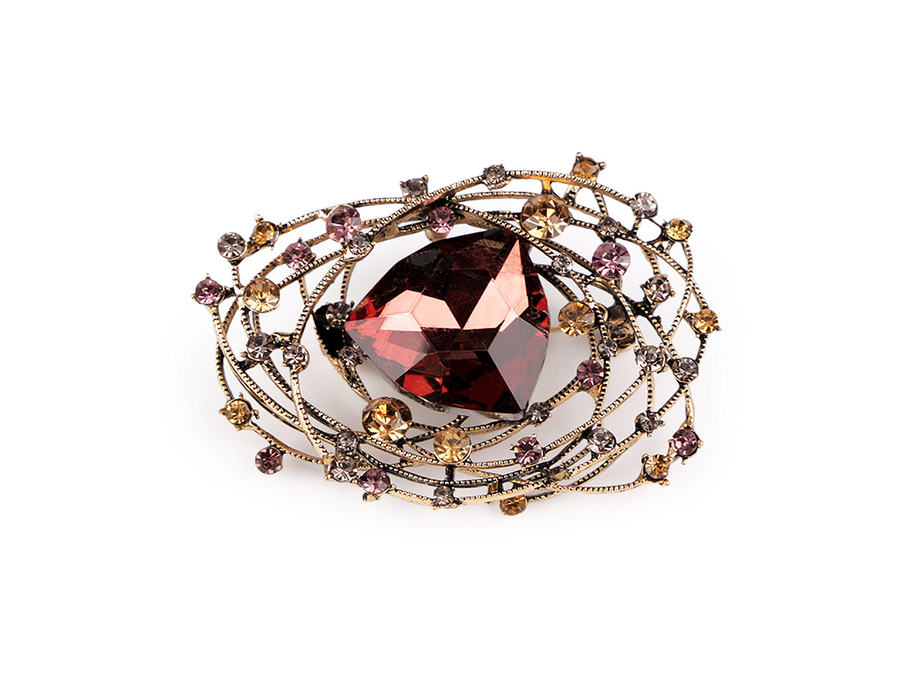 Brosa cu strasuri si piatra - Antracit (1 Bucată)