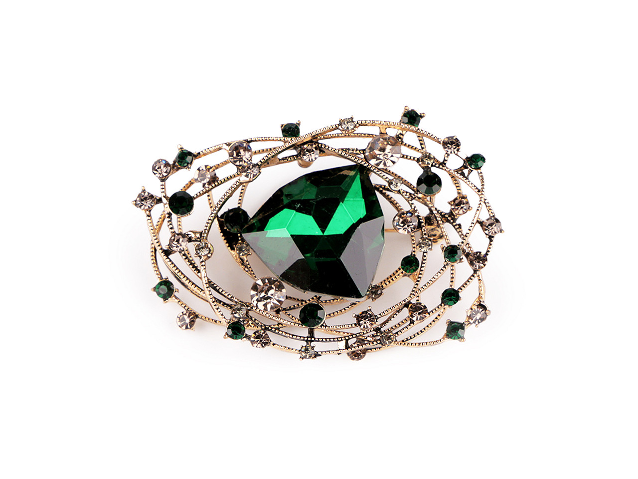 Brosa cu strasuri si piatra - Antracit (1 Bucată)