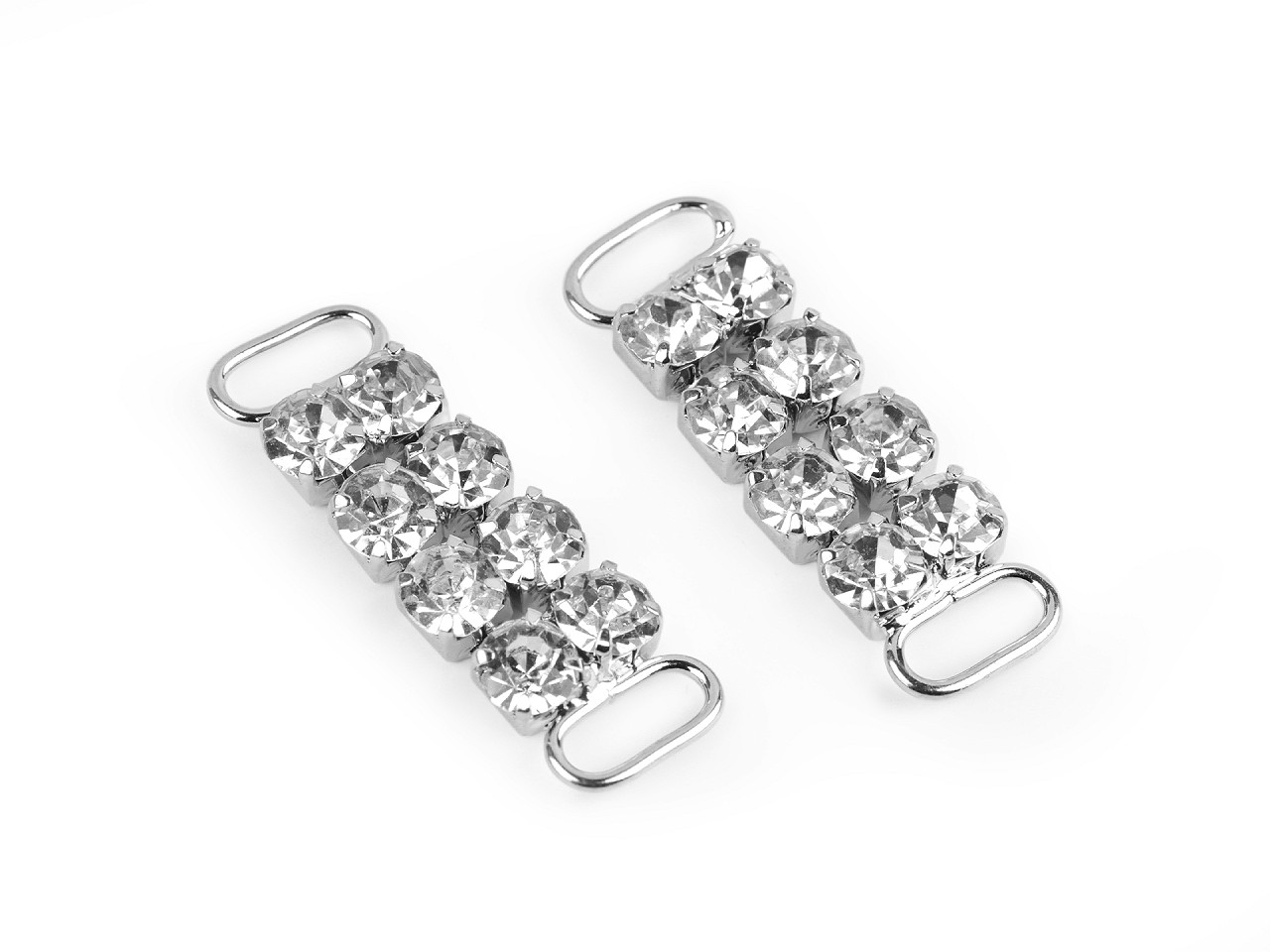 Decorațiune cu strasuri pentru îmbrăcăminte și accesorii 12x37 mm - Argintiu (10 Bucăți)