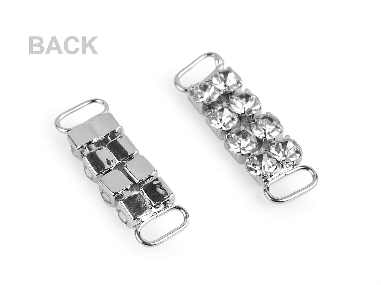 Decorațiune cu strasuri pentru îmbrăcăminte și accesorii 12x37 mm - Argintiu (10 Bucăți)