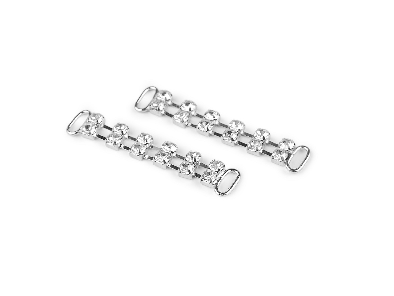 Decorațiune cu strasuri pentru îmbrăcăminte și accesorii 10x50 mm - Argintiu (10 Bucăți)