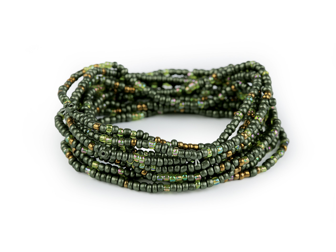 Brățări elastice din mărgele de nisip, set de 12 bucăți - Auriu deschis (1 Set)