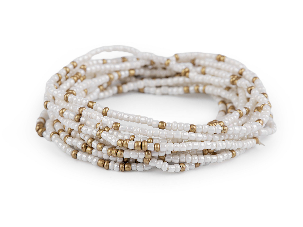 Brățări elastice din mărgele de nisip, set de 12 bucăți - Auriu deschis (1 Set)