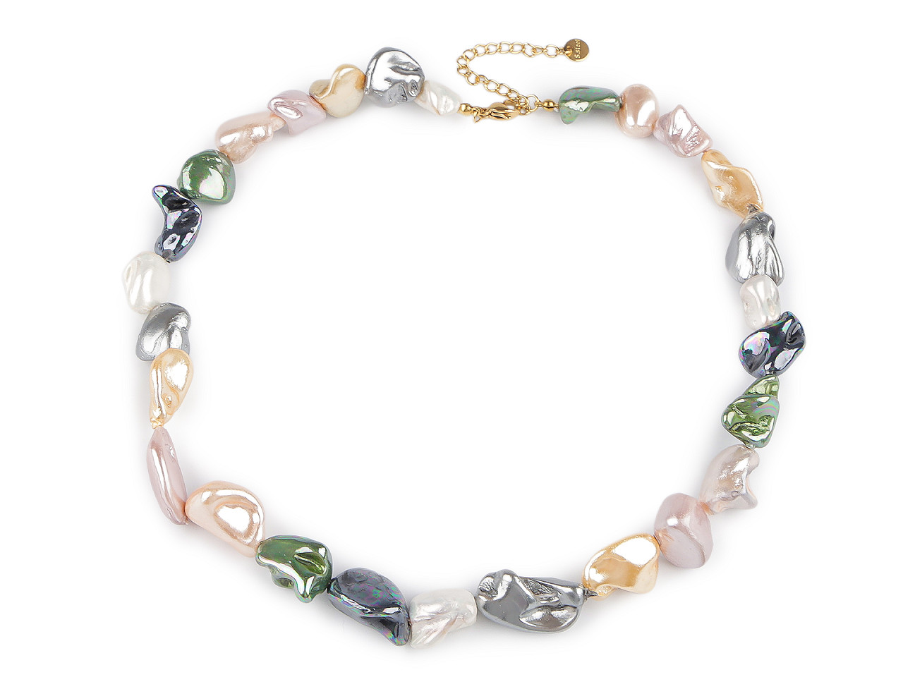 Colier de perle realizat din fragmente de scoici - Gri albăstrui deschis (1 Bucată)