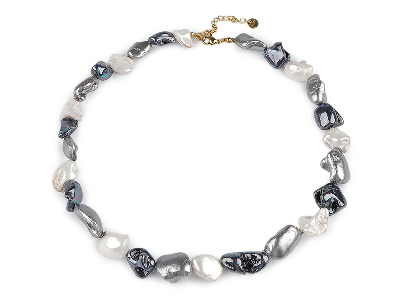 Colier de perle realizat din fragmente de scoici - Gri albăstrui deschis (1 Bucată)