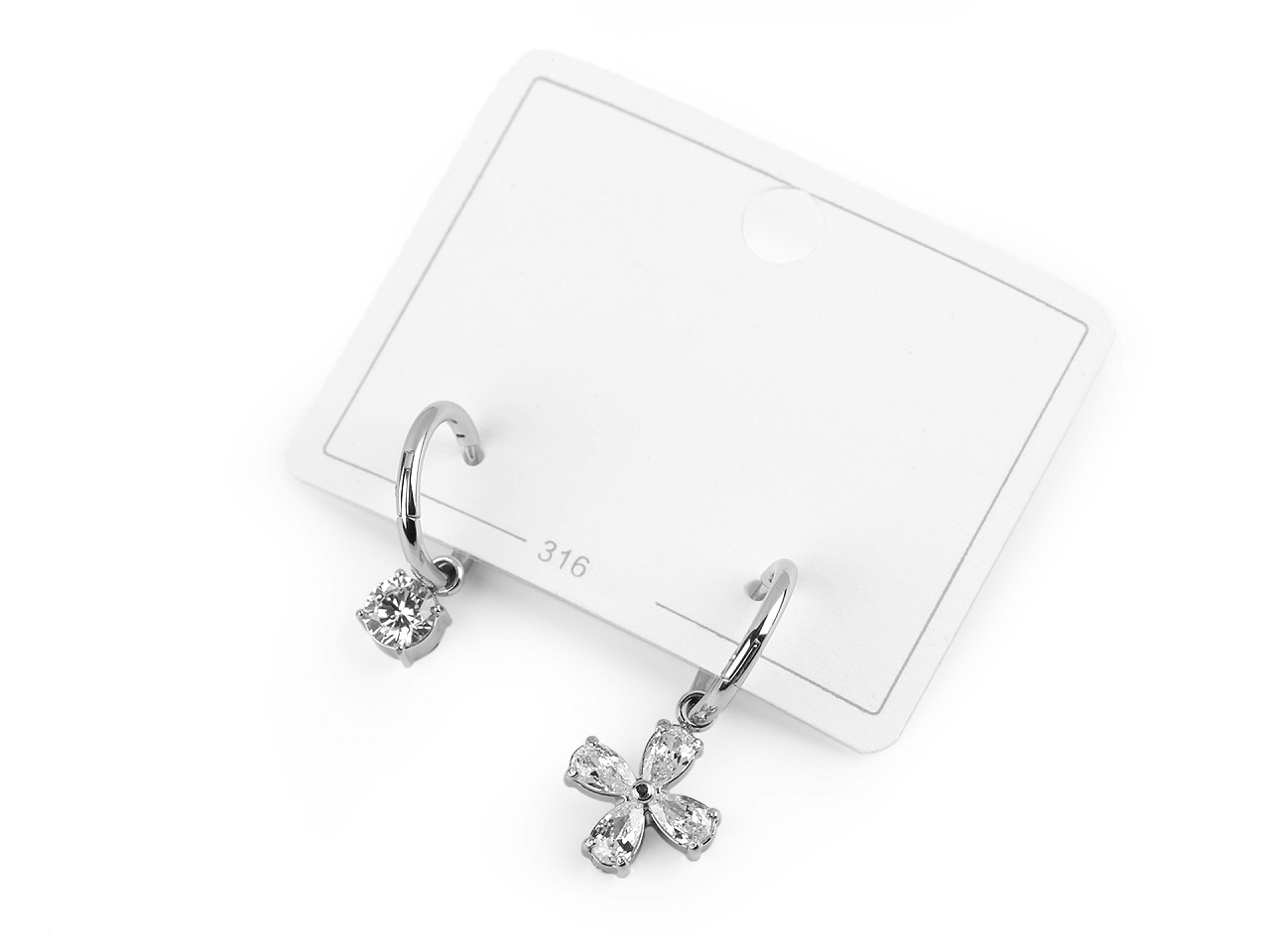Cercei cercuri din oțel inoxidabil cu strasuri - Cristal (1 Pereche) Cercei cercuri din oțel inoxidabil cu strasuri - Cristal (1 Pereche)