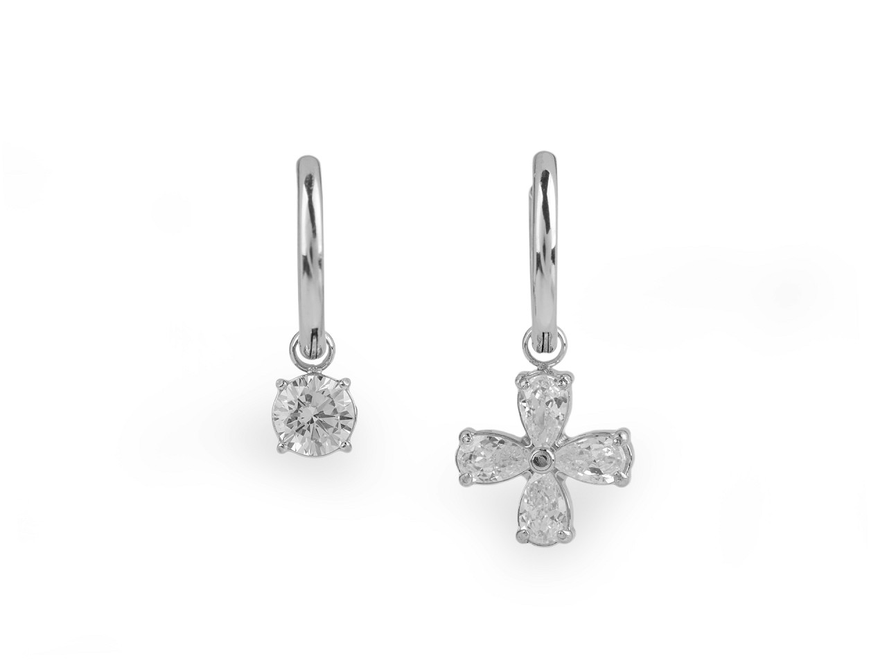Cercei cercuri din oțel inoxidabil cu strasuri - Cristal (1 Pereche) Cercei cercuri din oțel inoxidabil cu strasuri - Cristal (1 Pereche)
