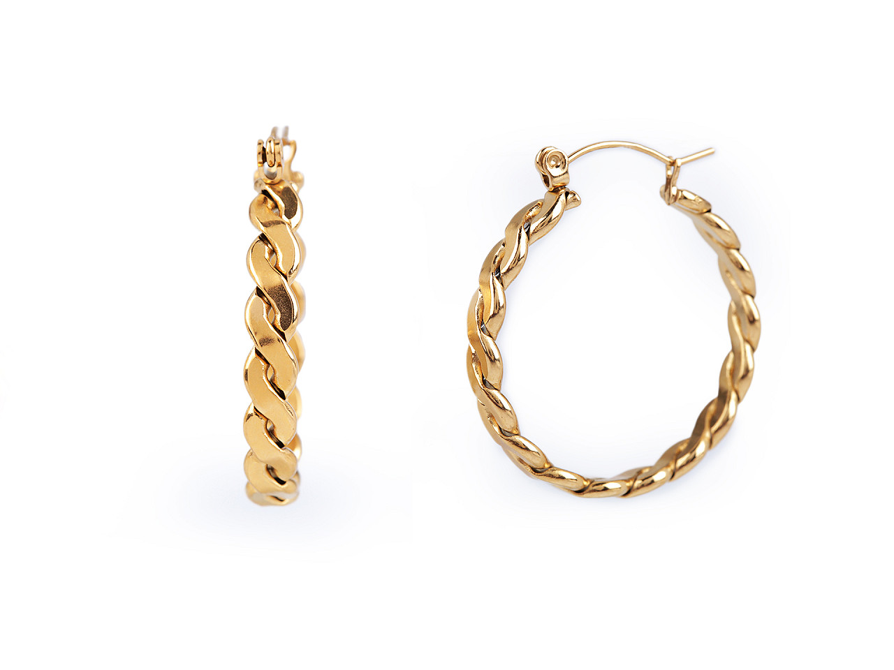 Cercei împletiți din oțel inoxidabil - Auriu (1 Pereche)