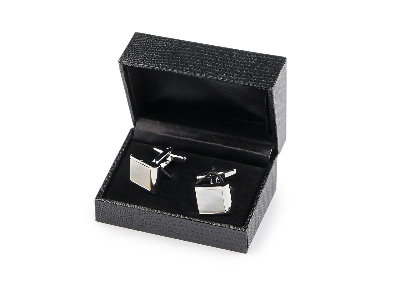 Butoni de manșetă cu perle în cutie - Argintiu (1 Cutie)