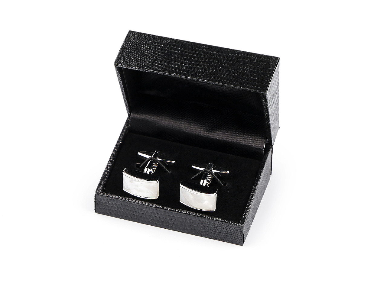 Butoni de manșetă cu perle în cutie - Argintiu (1 Cutie)