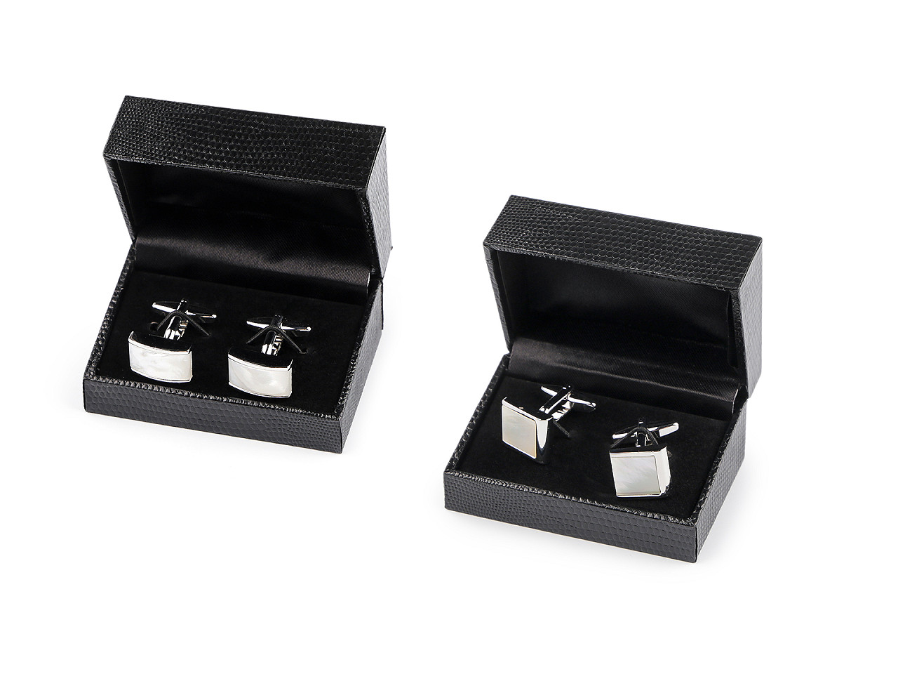 Butoni de manșetă cu perle în cutie - Argintiu (1 Cutie)