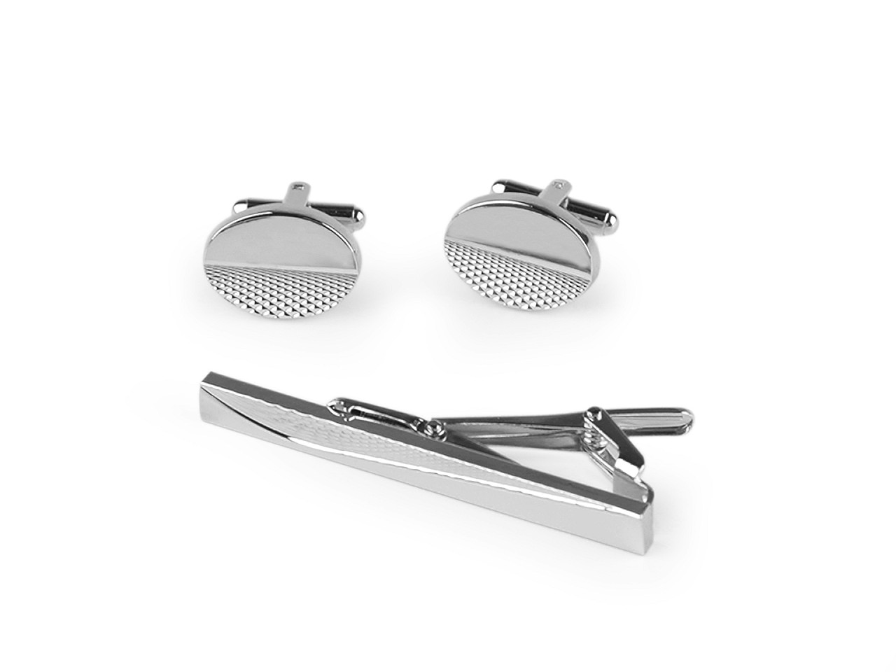 Butoni de manșetă și ac de cravată în cutie cadou - Platinum (1 Cutie)