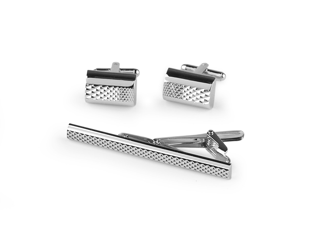 Butoni de manșetă și ac de cravată în cutie cadou - Platinum (1 Cutie)
