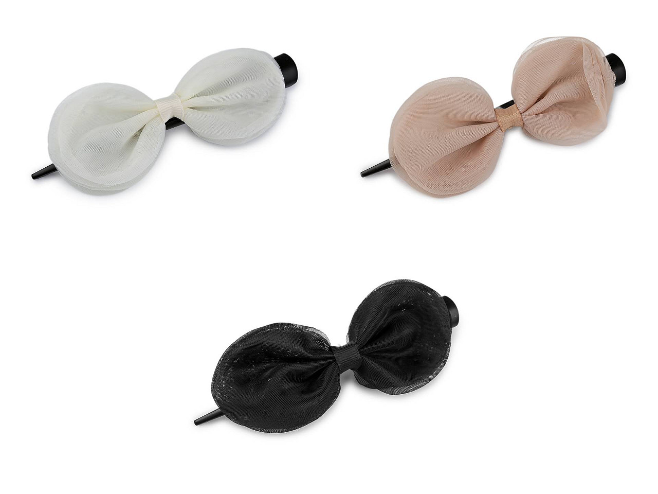 Agrafă de păr cu fundă - Negru (1 Bucată)