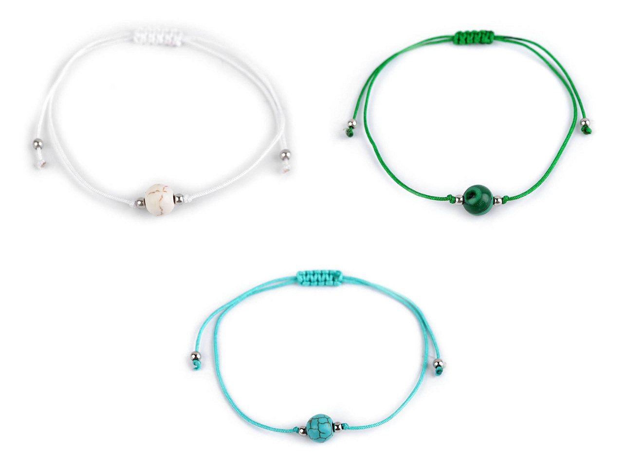 Brățară shamballa cu imitație de minerale - Verde (1 Bucată)