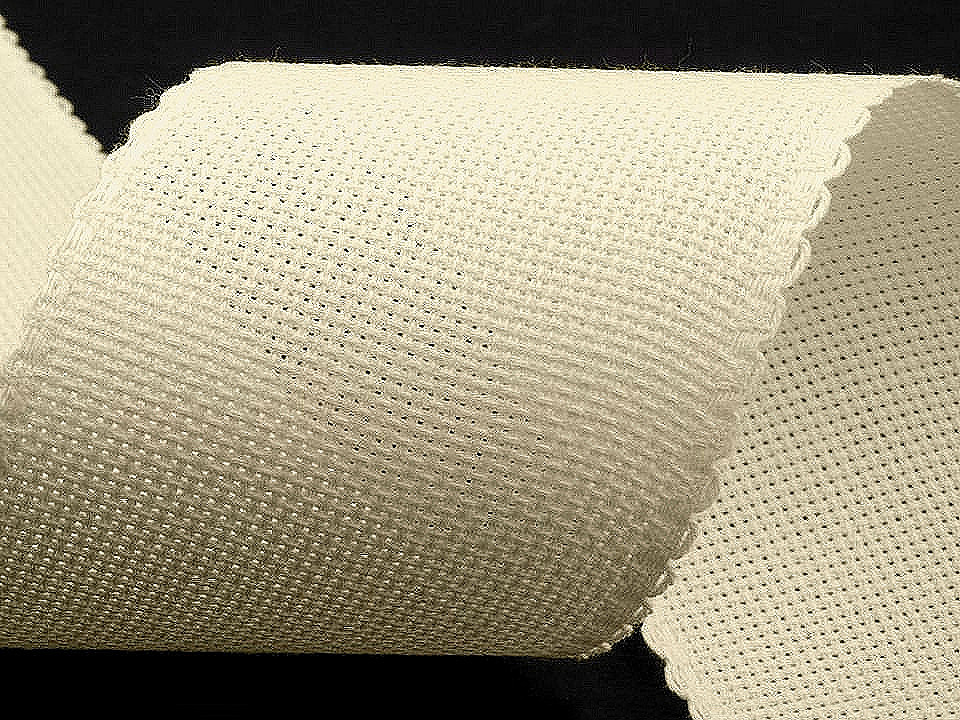 Bandă de etamină pentru brodat, lățime 10 cm - Natural (1 Metru)