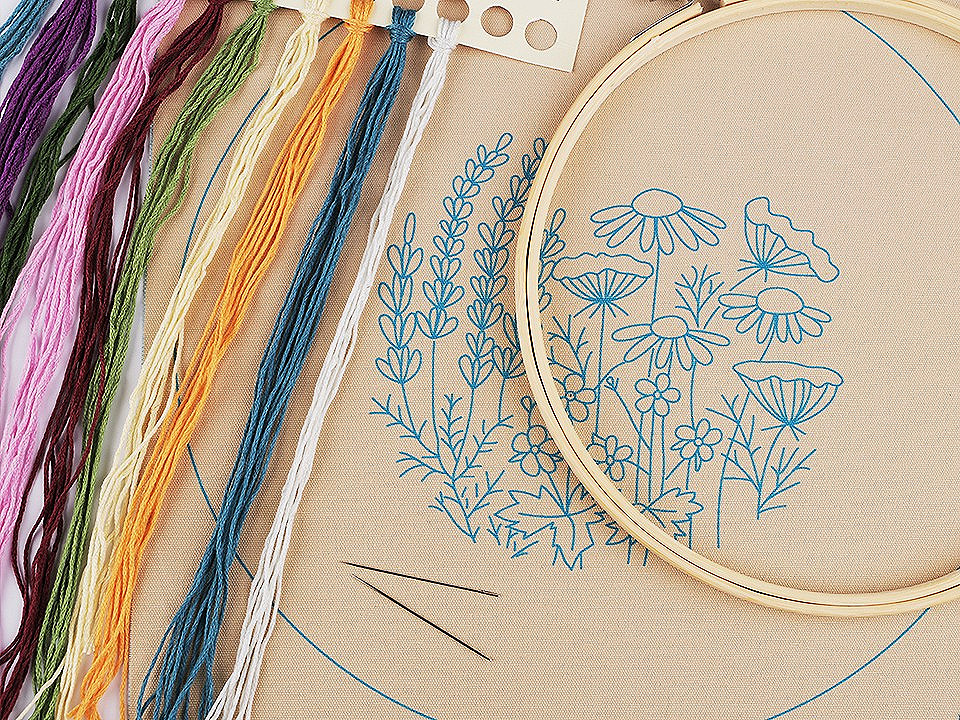 Set pentru brodat cu model imprimat - Bej (1 Set)