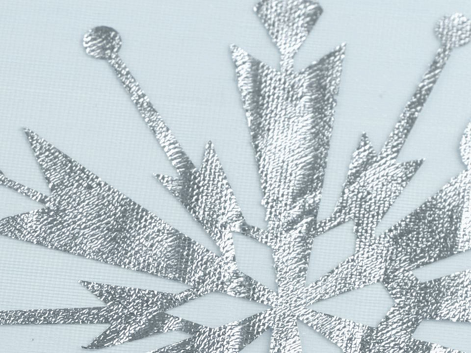 Organza cu fulgi de zăpadă - Transparent (1 Metru)