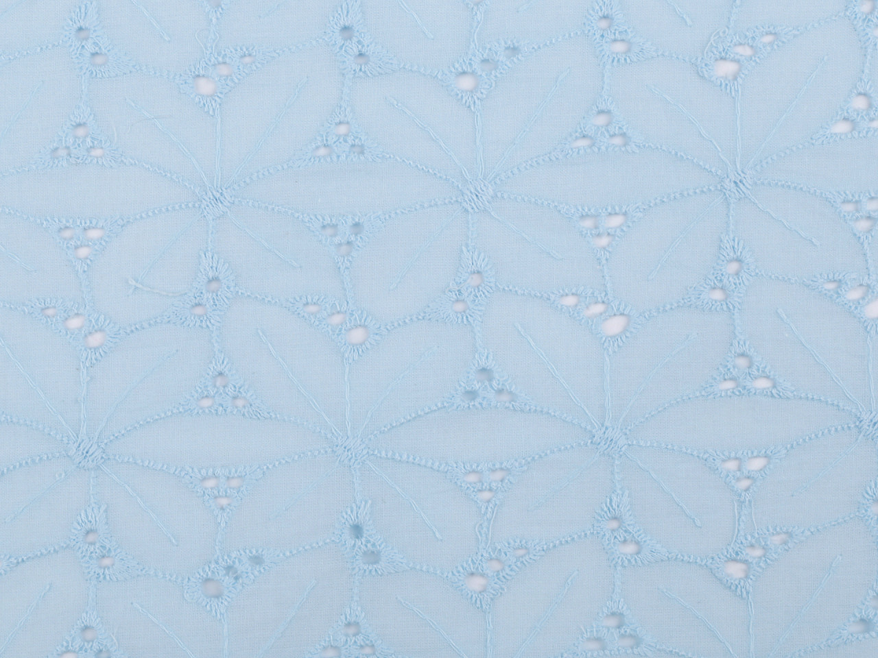 Dantelă madeira de bumbac cu broderie - Alb (1 Metru)