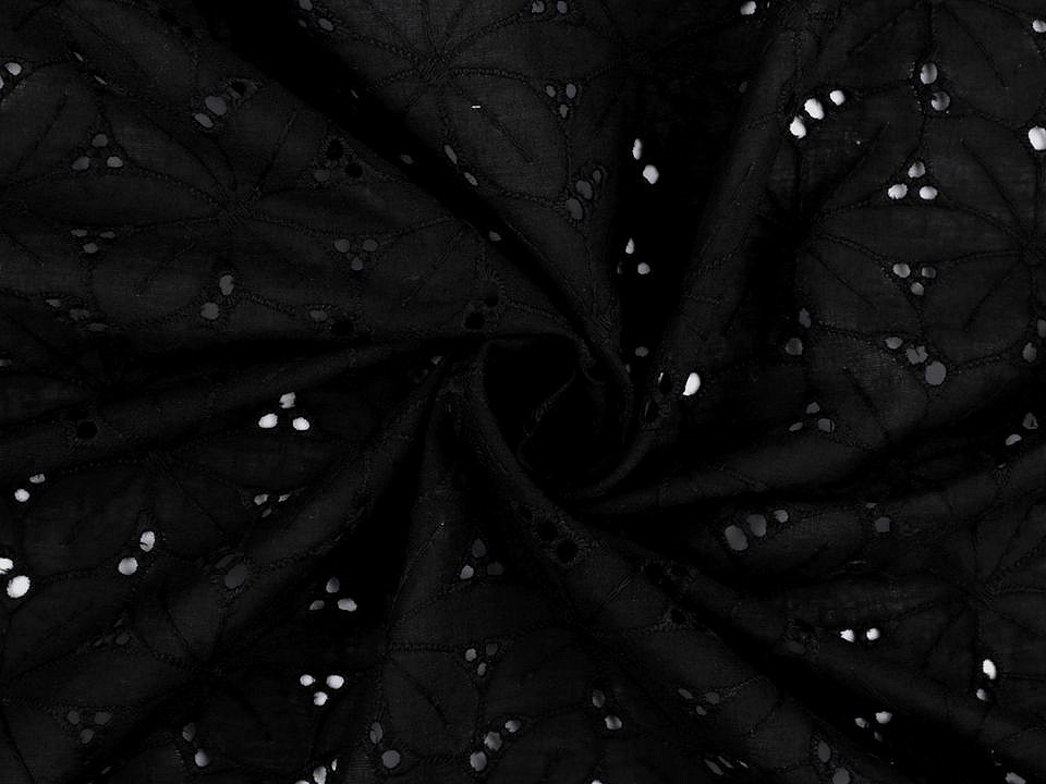 Dantelă madeira de bumbac cu broderie - Alb (1 Metru)