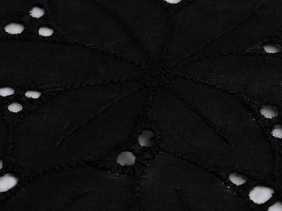 Dantelă madeira de bumbac cu broderie - Alb (1 Metru)