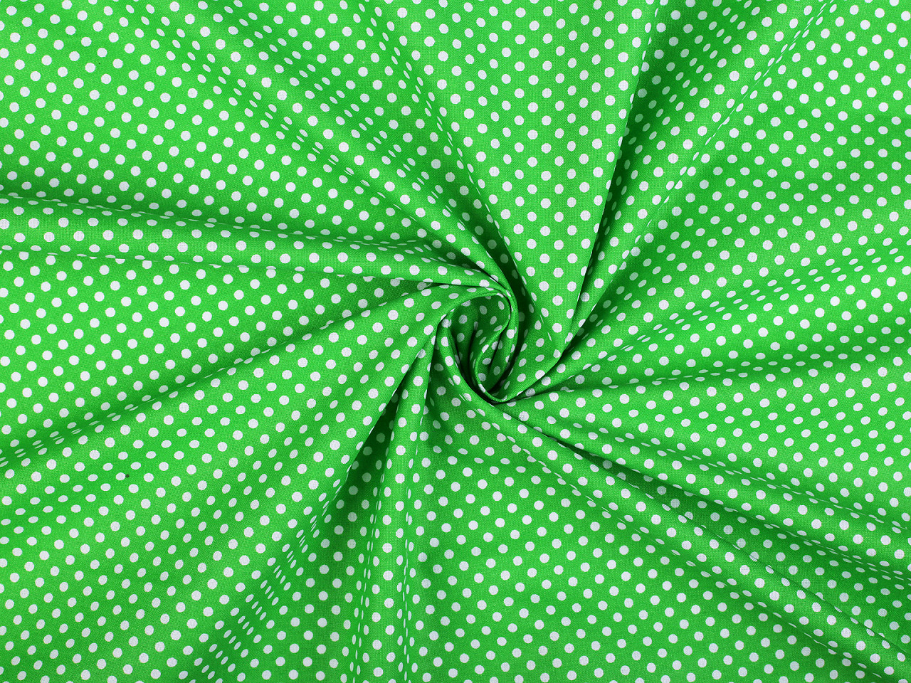 Material bumbac cu buline - Verde pastel deschis (10 Metri) Material bumbac cu buline - Verde pastel deschis (10 Metri)