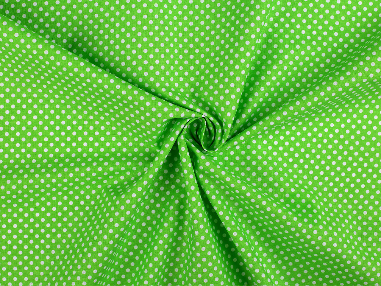 Material bumbac cu buline - Verde pastel deschis (10 Metri) Material bumbac cu buline - Verde pastel deschis (10 Metri)
