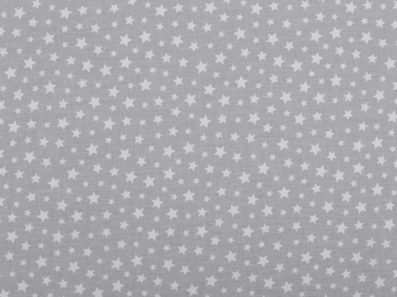Material bumbac imprimat, motiv steluțe - Alb (1 Metru)