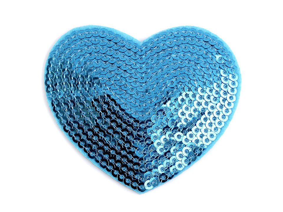 Aplicație termoadezivă - inimă cu paiete - Roz deschis (10 Bucăți)