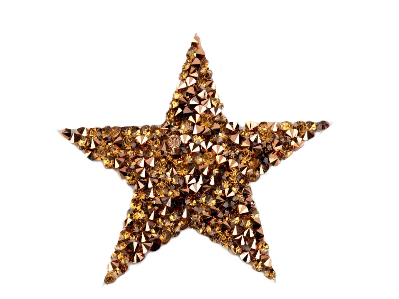 Aplicație termoadezivă - stea cu strasuri - Negru (4 Bucăți)