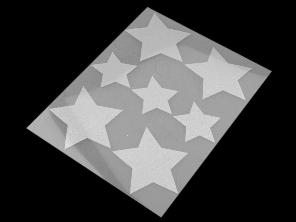 Aplicații termoadezive reflectorizante, diverse modele - Gri perlă (1 Sac)