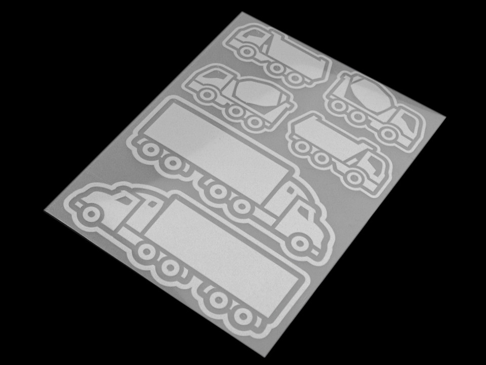 Aplicații termoadezive reflectorizante, diverse modele - Gri perlă (1 Sac)