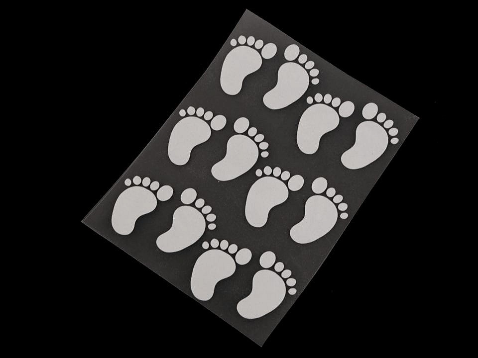 Aplicații termoadezive reflectorizante, diverse modele - Gri perlă (1 Sac)