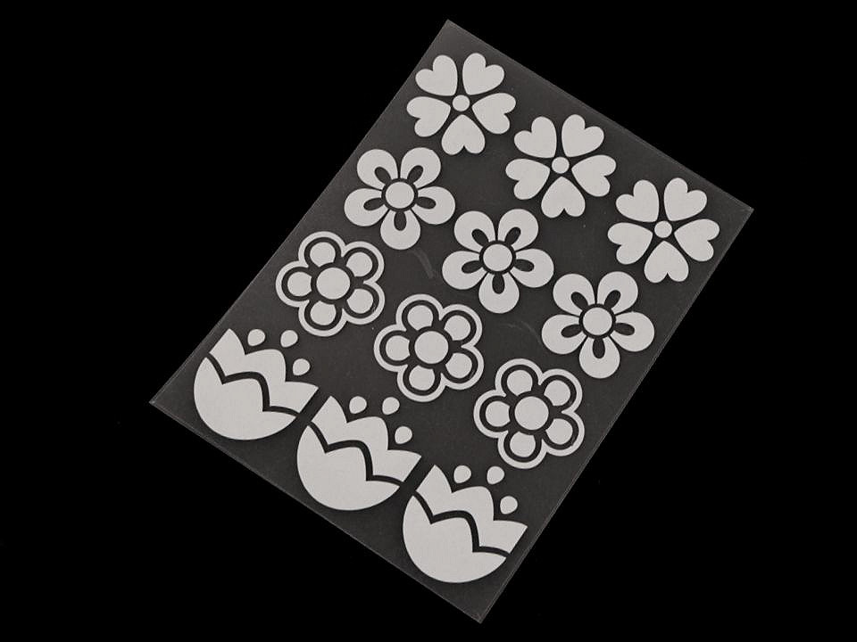 Aplicații termoadezive reflectorizante, diverse modele - Gri perlă (1 Sac)