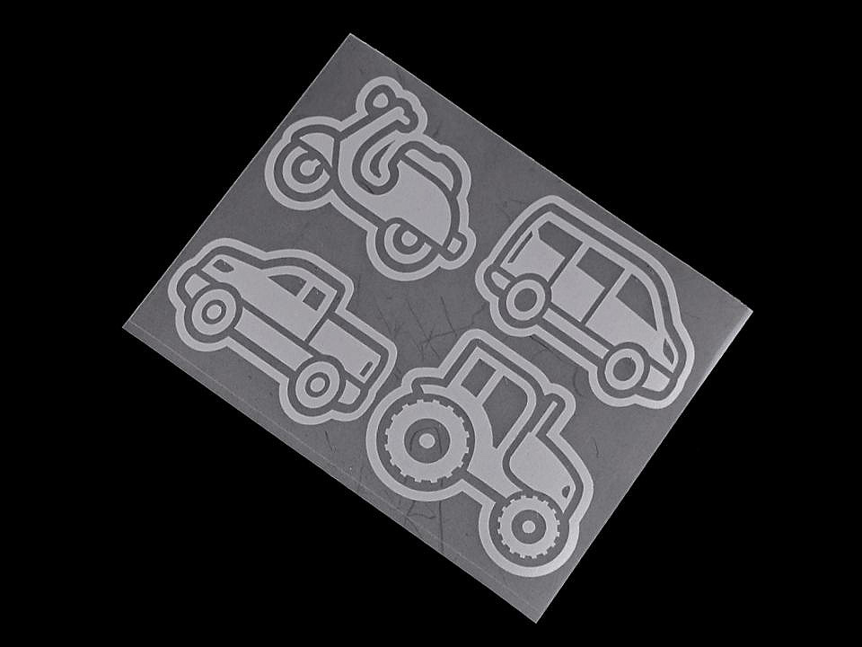 Aplicații termoadezive reflectorizante, diverse modele - Gri perlă (1 Sac)