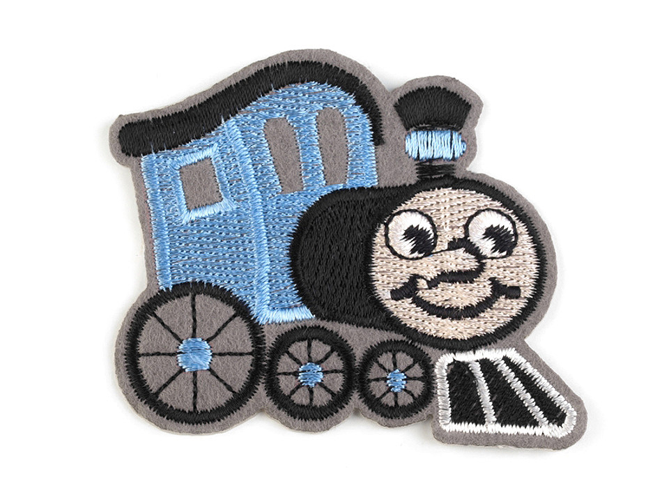 Aplicație termoadezivă - locomotivă - Albastru delta (1 Bucată)