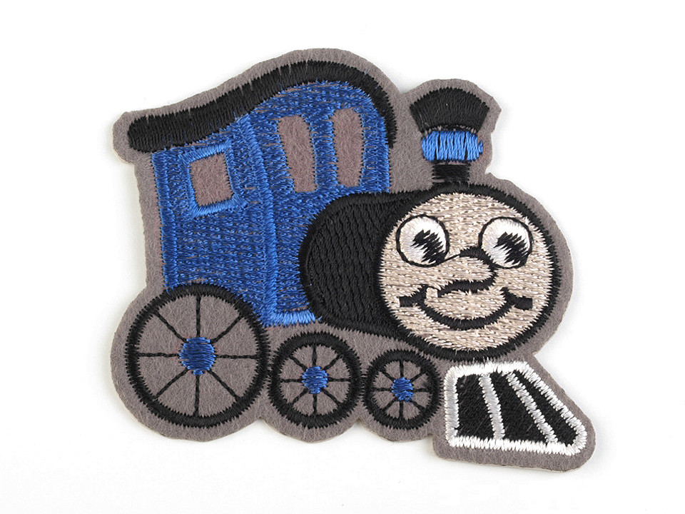 Aplicație termoadezivă - locomotivă - Albastru delta (1 Bucată)