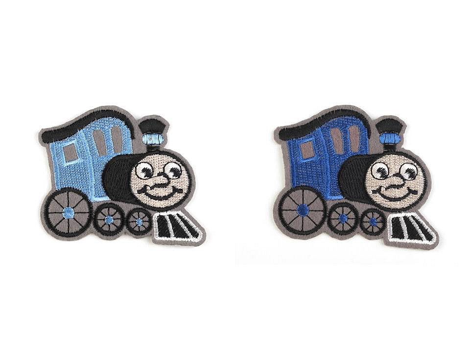 Aplicație termoadezivă - locomotivă - Albastru delta (1 Bucată)