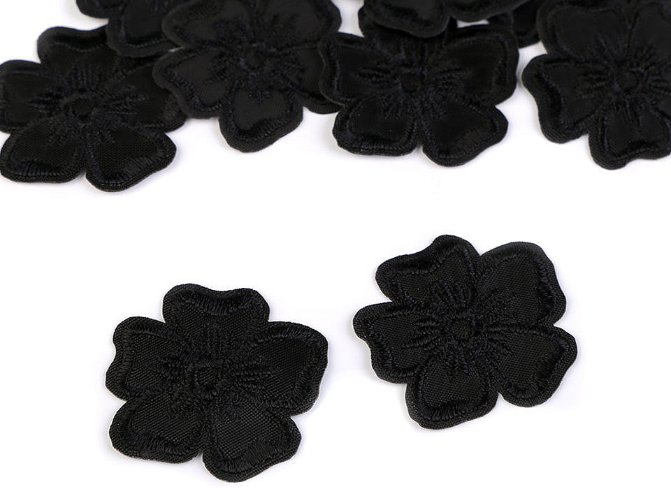 Aplicație termoadezivă brodată - floare - Roz deschis (10 Bucăți)