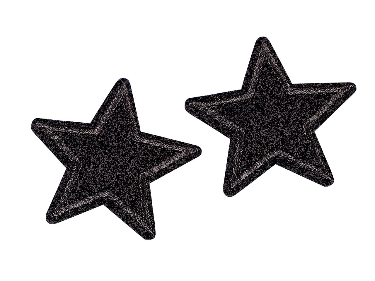 Aplicație termoadezivă - stea cu paiete - Argintiu (10 Bucăți)