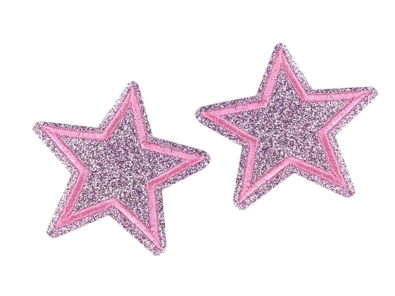 Aplicație termoadezivă - stea cu paiete - Argintiu (10 Bucăți)