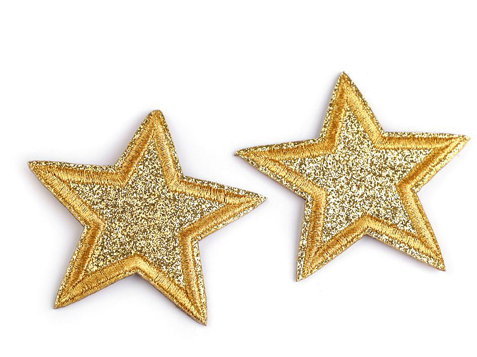Aplicație termoadezivă - stea cu paiete - Argintiu (10 Bucăți)