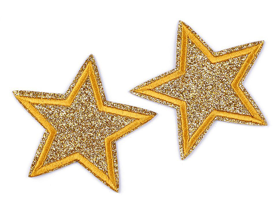 Aplicație termoadezivă - stea cu paiete - Argintiu (10 Bucăți)
